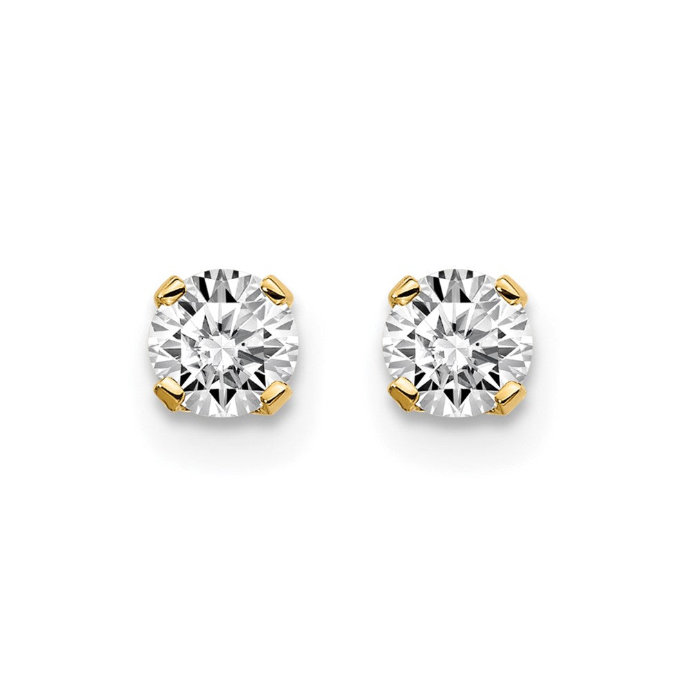 14K Yellow Gold .30ct. I2 K-L Diamond Stud Push-on Post Earrings