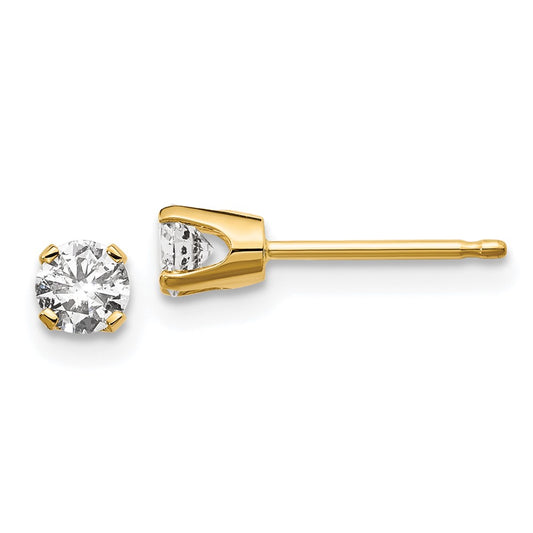 14K Yellow Gold .30ct. I2 K-L Diamond Stud Push-on Post Earrings