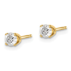 14K Yellow Gold .40ct. I2 K-L Diamond Stud Push-on Post Earrings