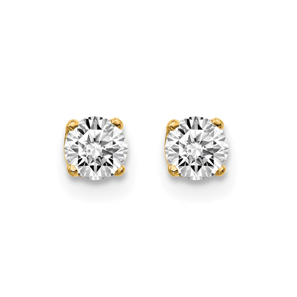 14K Yellow Gold .40ct. I2 K-L Diamond Stud Push-on Post Earrings