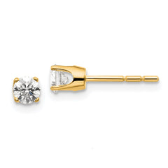 14K Yellow Gold .40ct. I2 K-L Diamond Stud Push-on Post Earrings