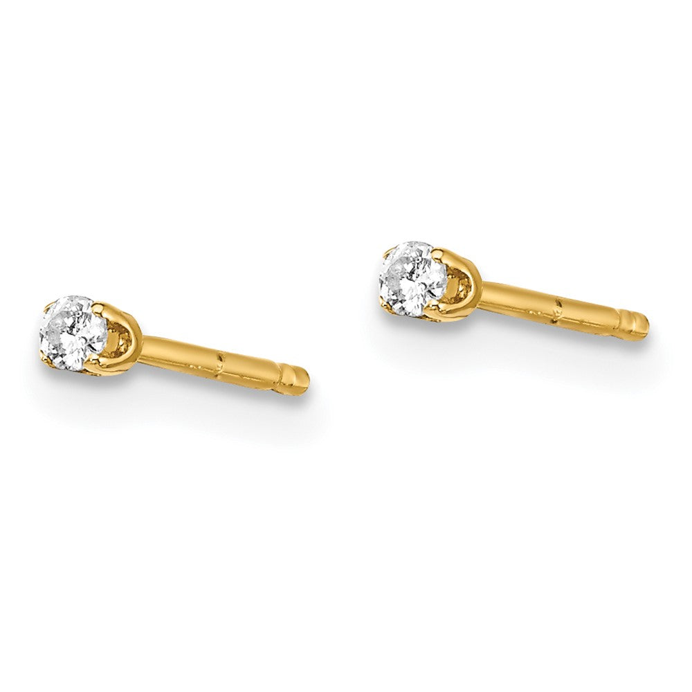 14K Yellow Gold .05ct. I2 K-L Diamond Stud Push-on Post Earrings