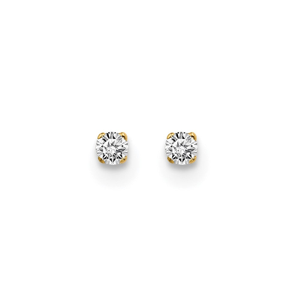 14K Yellow Gold .05ct. I2 K-L Diamond Stud Push-on Post Earrings