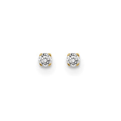 14K Yellow Gold .05ct. I2 K-L Diamond Stud Push-on Post Earrings