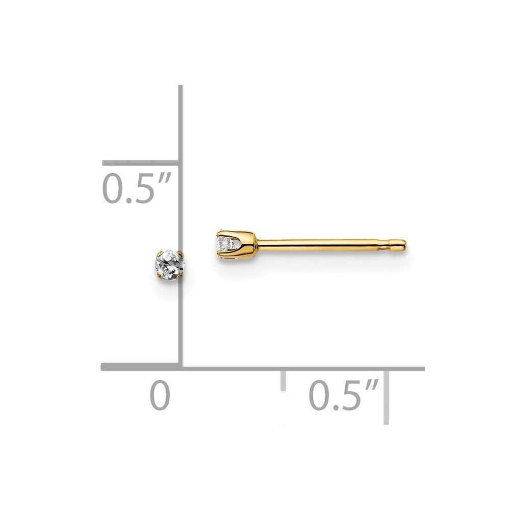 14K Yellow Gold .05ct. I2 K-L Diamond Stud Push-on Post Earrings