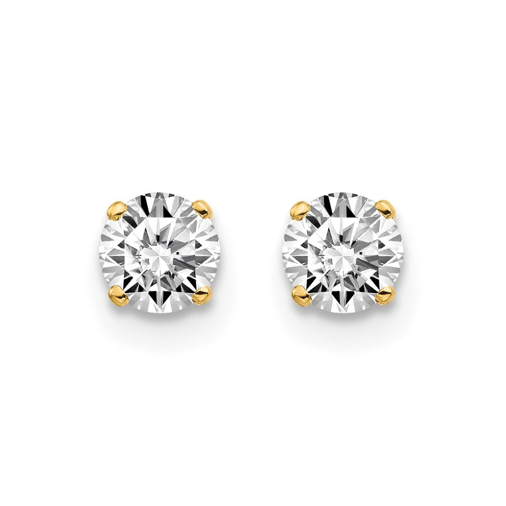 14K Yellow Gold .50ct. I2 K-L Diamond Stud Push-on Post Earrings