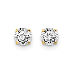 14K Yellow Gold .50ct. I2 K-L Diamond Stud Push-on Post Earrings