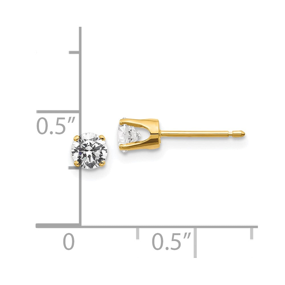 14K Yellow Gold .50ct. I2 K-L Diamond Stud Push-on Post Earrings