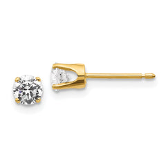 14K Yellow Gold .50ct. I2 K-L Diamond Stud Push-on Post Earrings