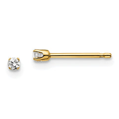 14K Yellow Gold .05ct. I2 K-L Diamond Stud Push-on Post Earrings