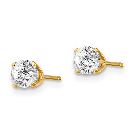 14K Yellow Gold .60ct. I2 K-L Diamond Stud Push-on Post Earrings