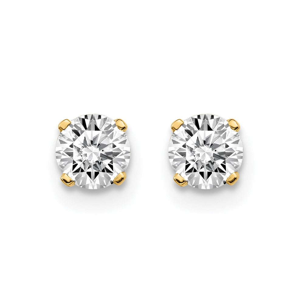 14K Yellow Gold .60ct. I2 K-L Diamond Stud Push-on Post Earrings