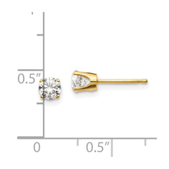 14K Yellow Gold .60ct. I1 J-K Diamond Stud Push-on Post Earrings