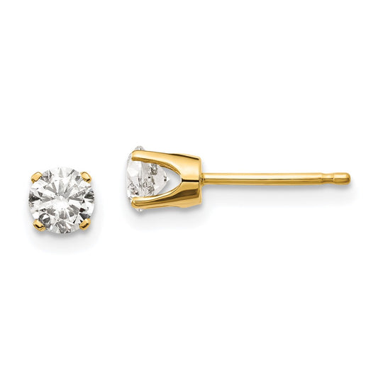 14K Yellow Gold .60ct. I2 K-L Diamond Stud Push-on Post Earrings