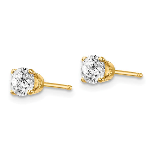 14K Yellow Gold .70ct. I2 K-L Diamond Stud Push-on Post Earrings