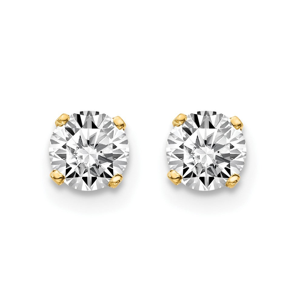 14K Yellow Gold .70ct. I2 K-L Diamond Stud Push-on Post Earrings