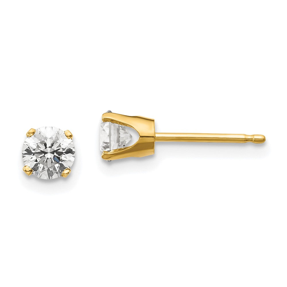 14K Yellow Gold .70ct. I2 K-L Diamond Stud Push-on Post Earrings