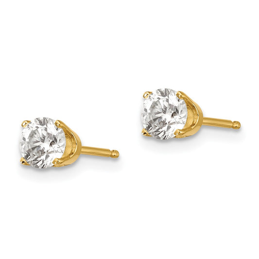 14K Yellow Gold .75ct. I2 K-L Diamond Stud Push-on Post Earrings