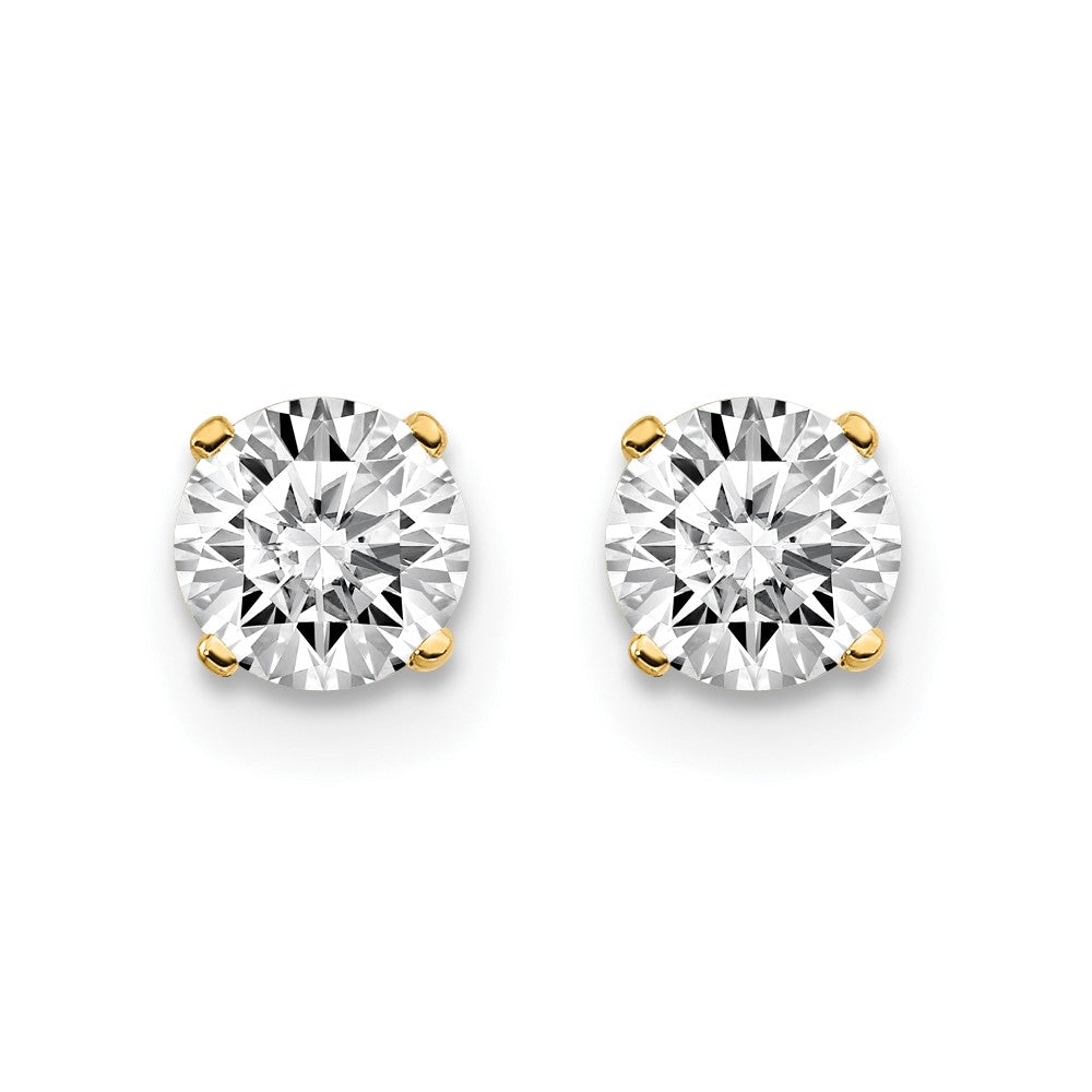 14K Yellow Gold .75ct. I1 J-K Diamond Stud Push-on Post Earrings