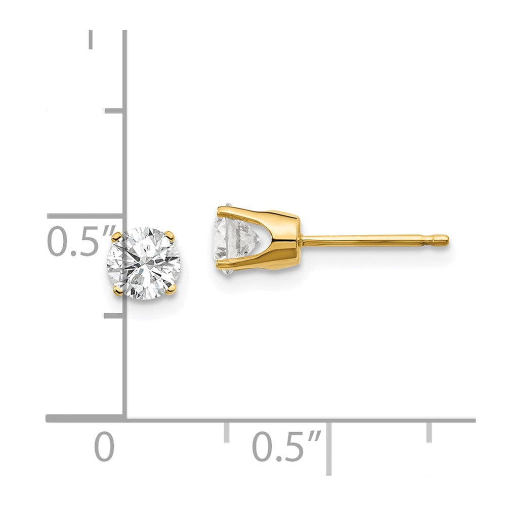 14K Yellow Gold .75ct. I2 K-L Diamond Stud Push-on Post Earrings