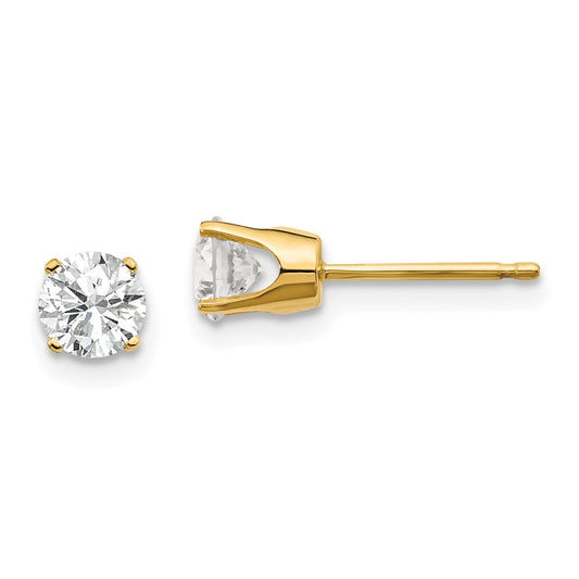 14K Yellow Gold .75ct. I2 K-L Diamond Stud Push-on Post Earrings