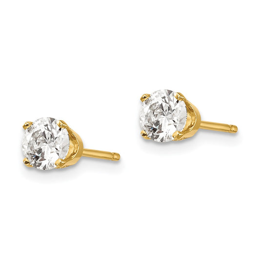 14K Yellow Gold .85ct. I2 K-L Diamond Stud Push-on Post Earrings