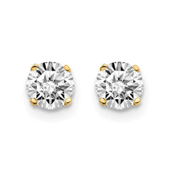 14K Yellow Gold .85ct. I1 J-K Diamond Stud Push-on Post Earrings