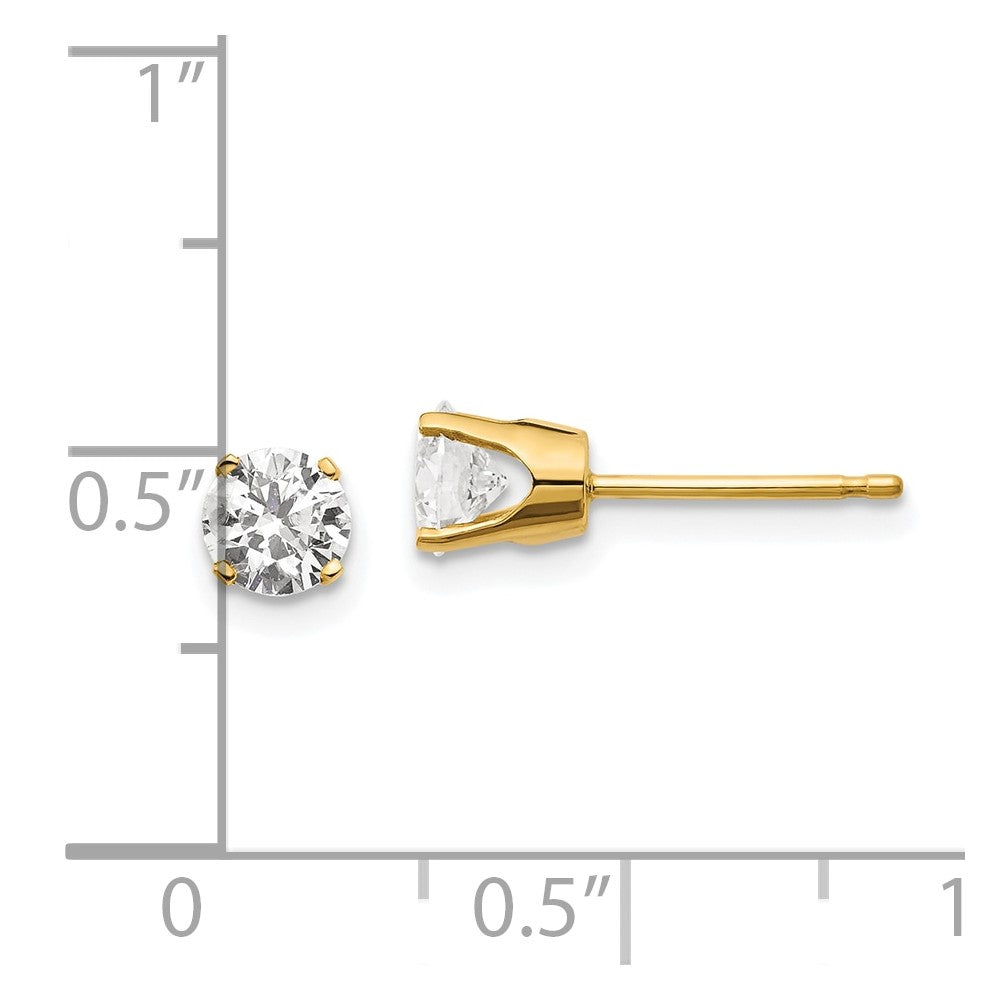 14K Yellow Gold .85ct. I2 K-L Diamond Stud Push-on Post Earrings