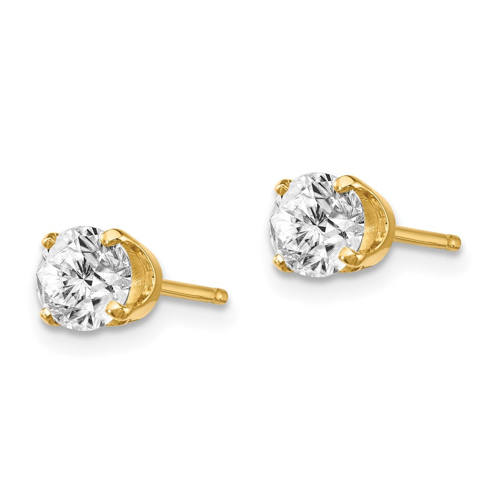 14K Yellow Gold .95ct. I2 K-L Diamond Stud Push-on Post Earrings