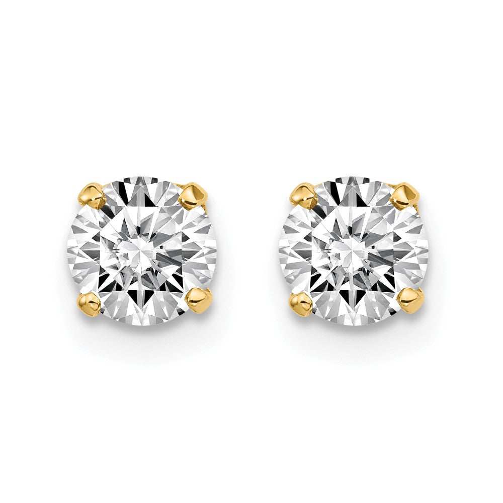 14K Yellow Gold .95ct. I1 J-K Diamond Stud Push-on Post Earrings