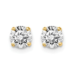 14K Yellow Gold .95ct. I2 K-L Diamond Stud Push-on Post Earrings