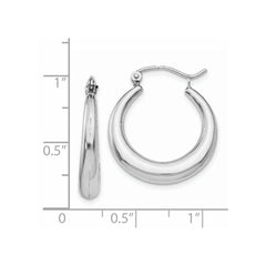 14K White Gold Polished Hoop Earrings