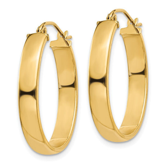 14K Yellow Gold Lightweight Oval Hoop Earrings