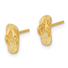 14K Yellow Gold Polished Flip Flop Post Earrings