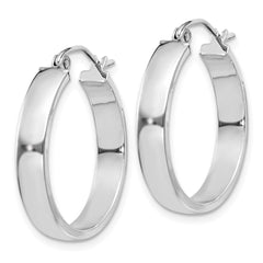 14K White Gold Polished Hoop Earrings