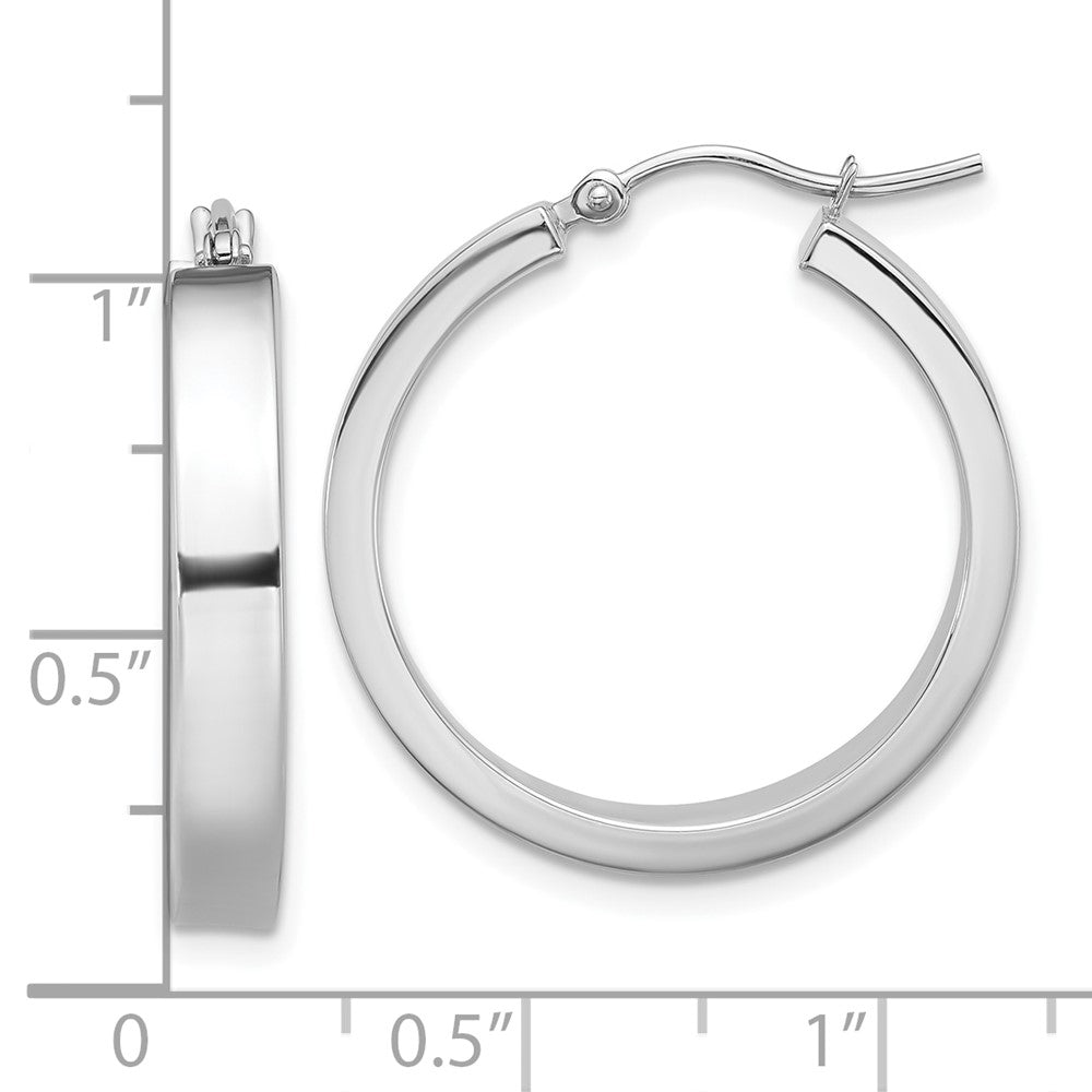 14K White Gold Polished Hoop Earrings