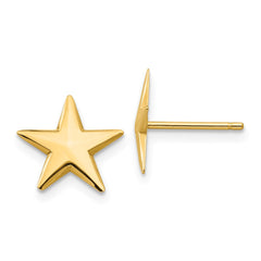 14K Yellow Gold Nautical Star Post Earrings