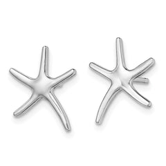 14K White Gold Polished Mini Starfish Earrings
