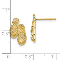 14K Yellow Gold Double Flip-Flop Post Earrings