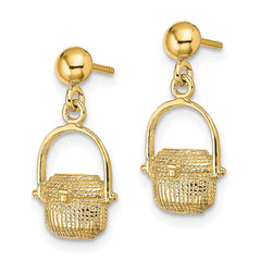 14K Yellow Gold Nantucket Basket Earrings