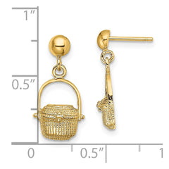 14K Yellow Gold Nantucket Basket Earrings