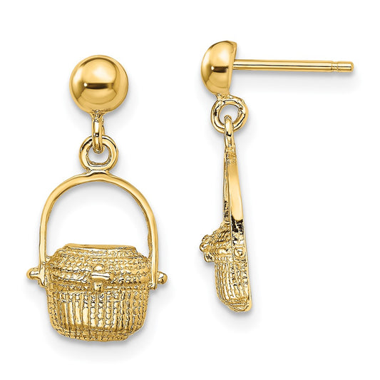 14K Yellow Gold Nantucket Basket Earrings