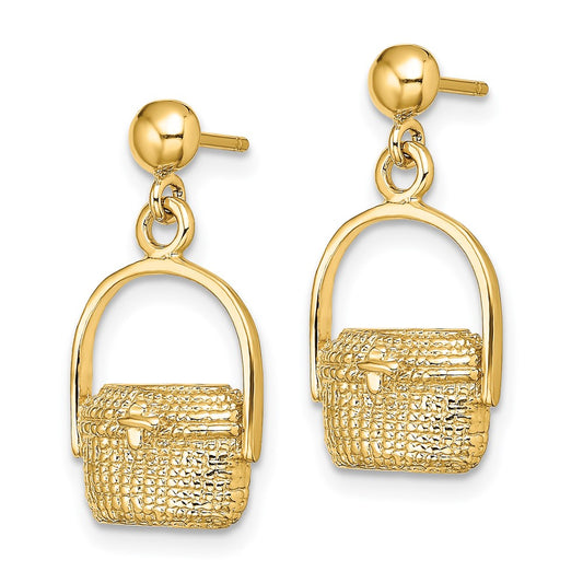 14K Yellow Gold Nantucket Basket Earrings