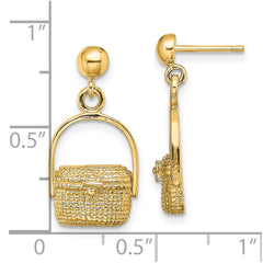 14K Yellow Gold Nantucket Basket Earrings