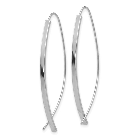 14K White Gold 1.75mm Square Tube Wire Threader Earrings