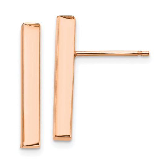 14K Yellow Gold Rose Gold Polished 3mm Post Earrings