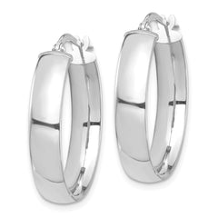 14K White Gold High Polished 5mm Hoop Earrings