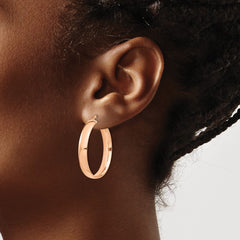 14K Rose Gold High Polished 5mm Hoop Earrings