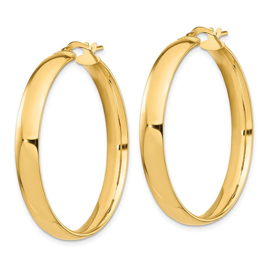 14K Yellow Gold High Polished 5mm Hoop Earrings