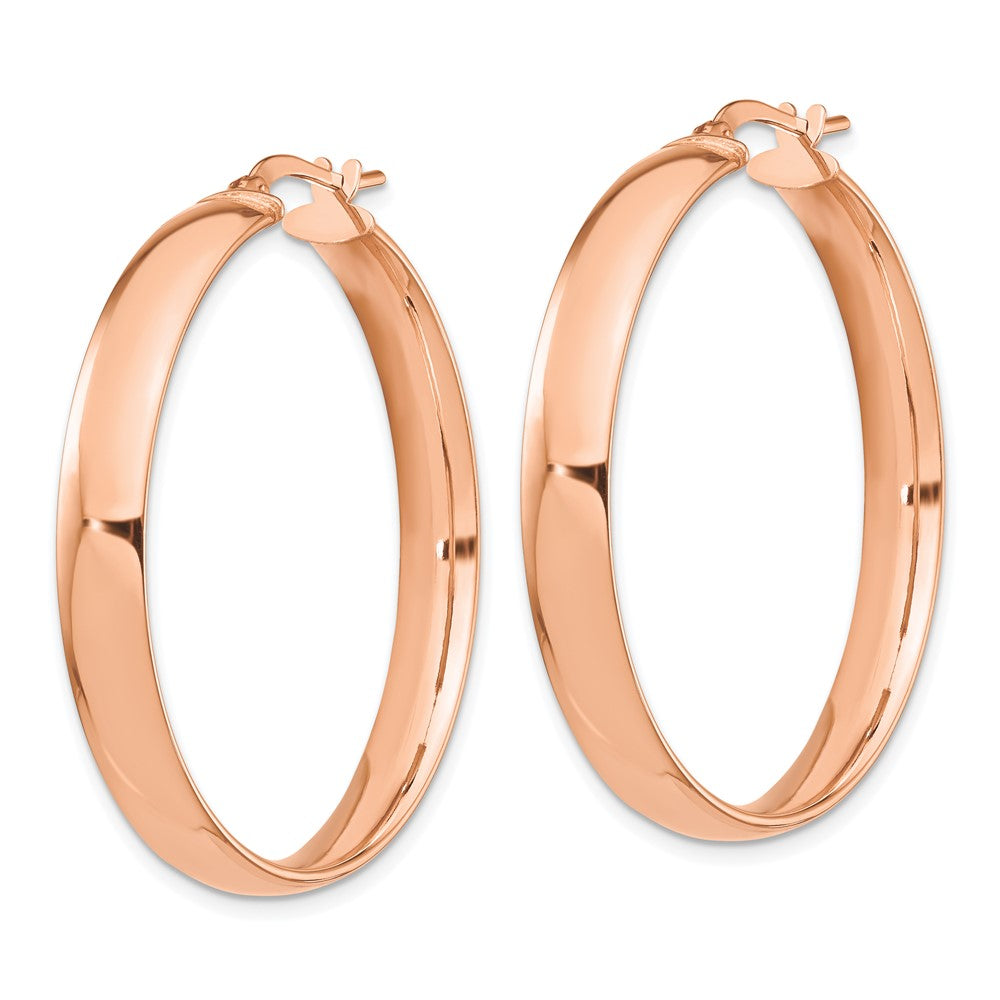 14K Rose Gold High Polished 5mm Hoop Earrings